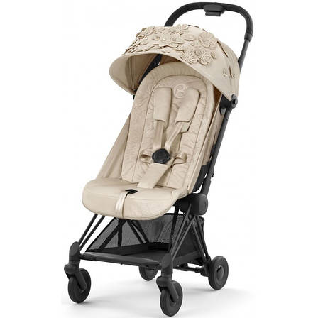 Cybex Coya Simply Flowers Beige шасі matt black прогулянкова коляска, фото 1