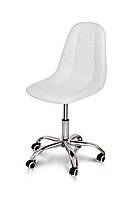 Кресло офисное мягкое, эко кожа Микс мебель Марсель, ножки хром, цвет белый