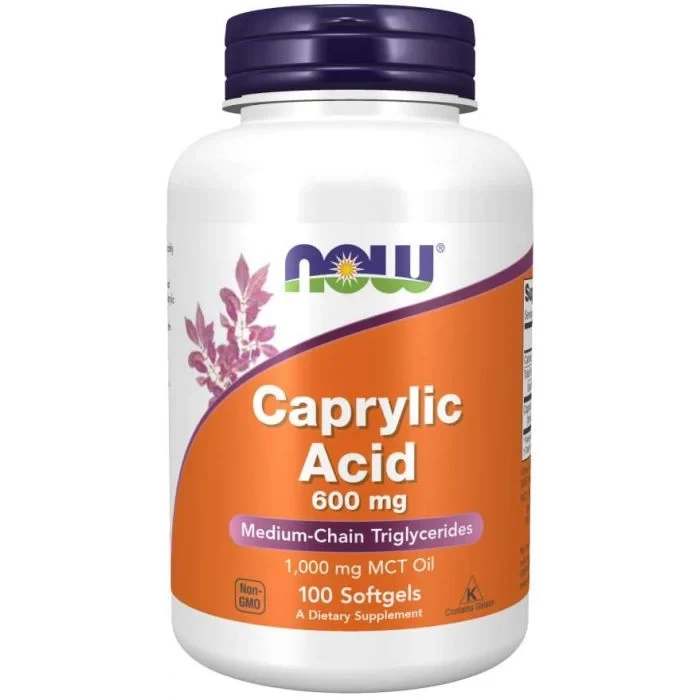 Now Foods Caprylic Acid 600 mg / 100 softgels, фото 1