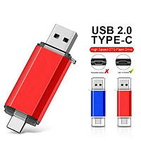 Флешка 64 гб USB 2.0 Flash Drive 64 Gb + TYPE-C двостороння флешка