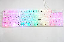 Провідна USB RGB мембранна клавіатура з підсвіткою Біла Yelandar AN-T20, фото 3