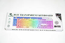 Провідна USB RGB мембранна клавіатура з підсвіткою Біла Yelandar AN-T20, фото 3