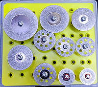 Набор алмазных дисков для гравера 16-35 мм,10 шт. с держателями