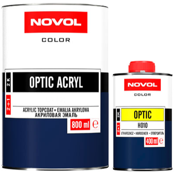 Автоемаль акрилова Novol Optic 2:1, 800 мл + 400 мл Комплект Daewoo 10L Casablanca White
