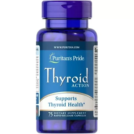 Puritan's Pride Thyroid Action / 75 caps, фото 1