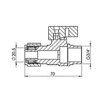 Кран кульовий обтискний SD Forte 20х3/4" НР SF262W20, фото 2