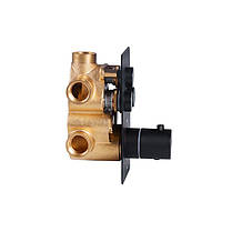 Змішувач для душу Qtap Votice термостатичний прихованого монтажу на три споживачі QTVOT6443T105NKB Black, фото 3