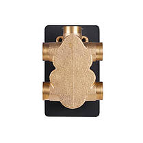 Змішувач для душу Qtap Votice термостатичний прихованого монтажу на три споживачі QTVOT6443T105NKB Black, фото 4