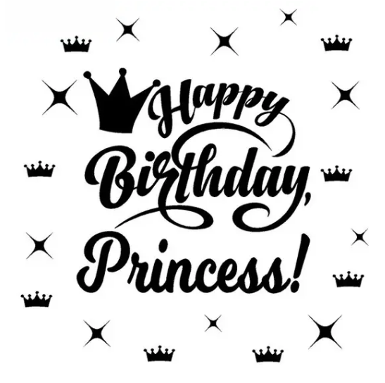 Наклейка на коробку-сюрприз -Happy Birthday, Princess!