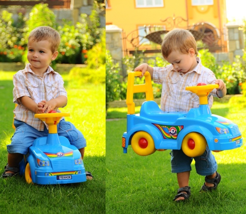 Автомобиль для прогулок ТехноК 2483, толокарь, детская каталка, пластиковая машинка, игрушка для детей