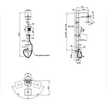 Душова система універсальна Qtap Plava на три споживачі (з виливом) з поличкою QT1005CRM Chrome, фото 2