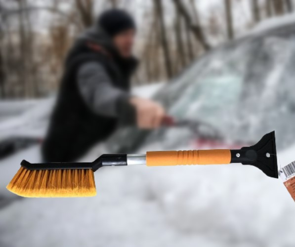 Щітка зі шкребком 50 см від снігу, м'яка ручка, алюмінієва трубка