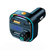 Автомобильный FM ФМ модулятор Terra С26, Bluetooth 5.0, трансмиттер, USB 3.1А, Type C