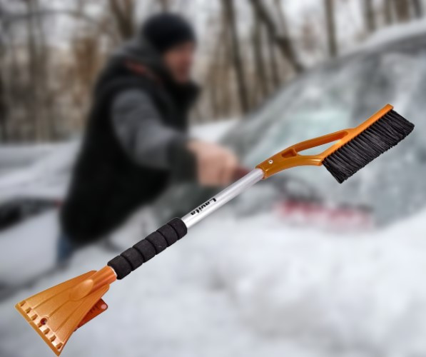 Щітка зі шкребком 73 см від снігу, м'яка ручка, алюмінієва трубка