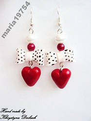 Сережки сережки серце бантик