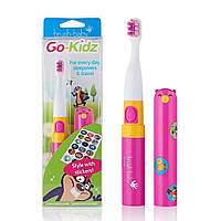 Детская электро щетка Brush-baby Go-Kidz Electric Travel Toothbrush - Розовая