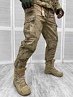 Тактические осенние штаны на флисе Combat sand мультикам, мужские военные зимние штаны камуфляж не промокают