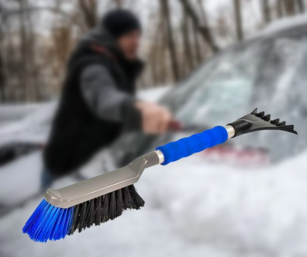 Щітка зі шкребком 50 см від снігу, м'яка ручка, алюмінієва трубка