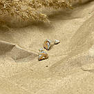 Срібні сережки жіночі з золотом "Сідней" Стильні та красиві сережки у вигляді вузла срібло з камінням, фото 3