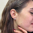 Срібні сережки жіночі з золотом "Сідней" Стильні та красиві сережки у вигляді вузла срібло з камінням, фото 5