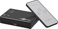 Перехідник моніторний Goobay HDMI 3x1 (Switch) Selector 1080p Act auto+пульт чорний (75.05.8981)