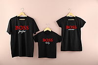 Семейные футболки фемили лук с принтом Босс (BOSS), магазин одежды - одежда в стиле Family Look