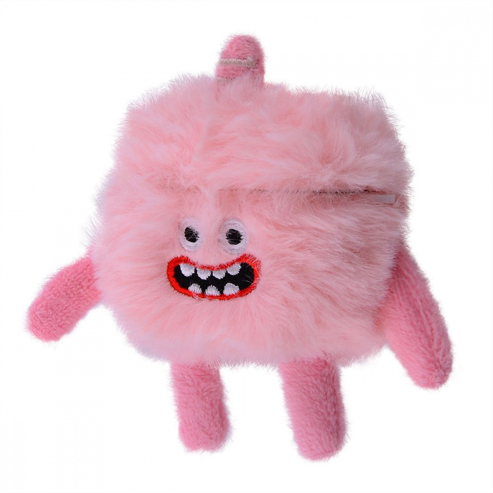 Хутровий чохол для навушників AirPods Pro Fluffy Monster Case pink, фото 1