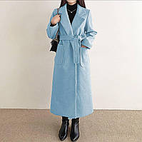 Женское кашемировое пальто классическое с накладными карманами