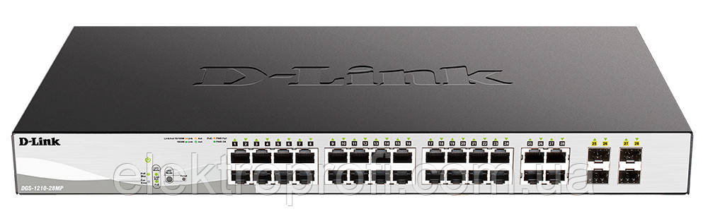 Комутатор D-Link (DGS-1210-28MP/F4A) 24-PORT 10/100/1000MBPS with PoE
