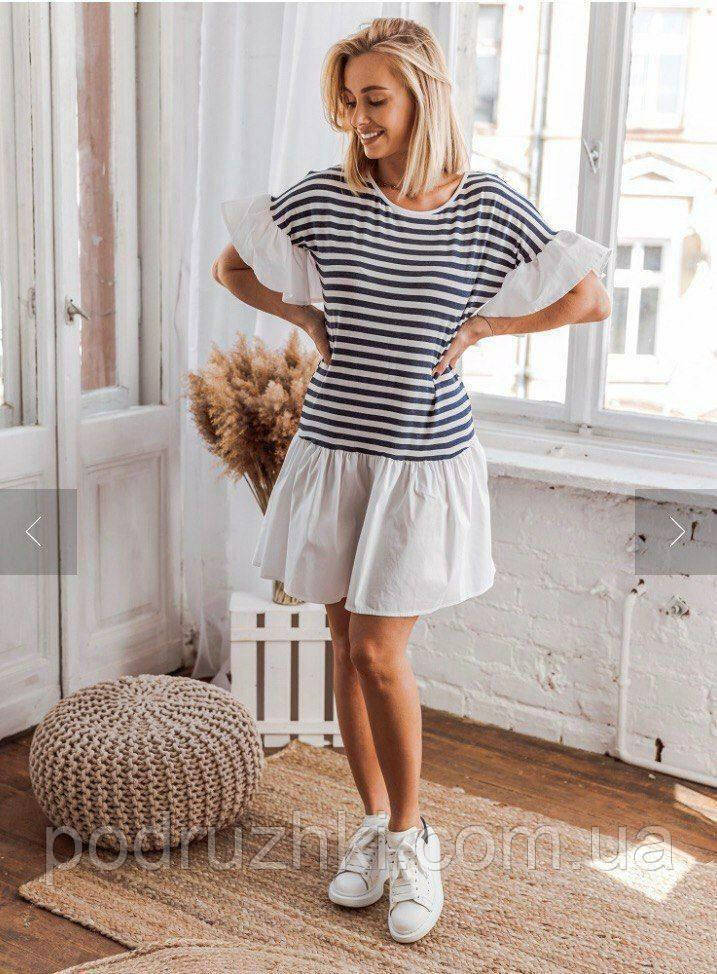 Легка літня сукня жіноча Тканина віскоза + бавовна Розміри 44-46, 48-50, фото 1