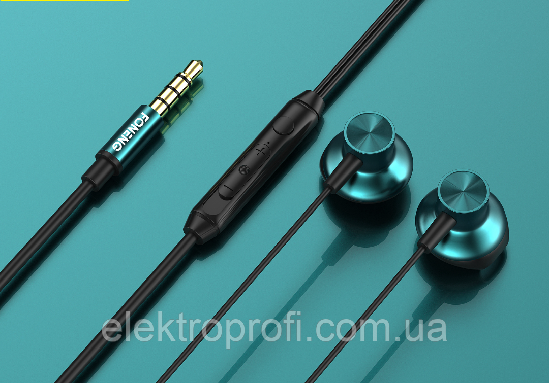 Дротові навушники Foneng T63 Half in-ear metal music earphone