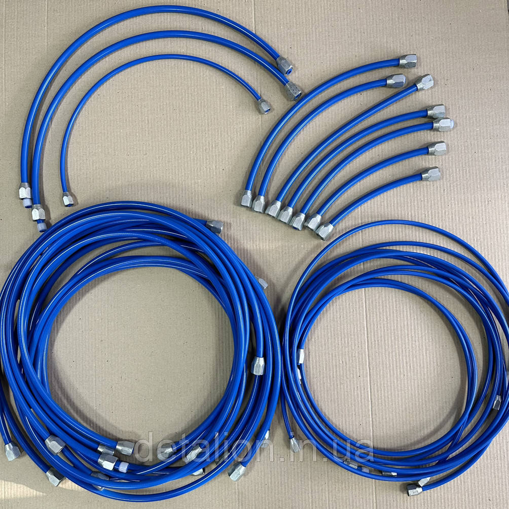 Трубка гальмівна КАМАЗ поліамідна (комплект 25 шт. сині) пневмо, пластик ПВХ 55111-3506000, фото 1