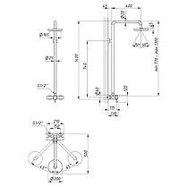 Душова система для кабіни Lidz Aria 1010 на одного споживача (k35) LDARI1010NKS34934 Nickel, фото 2