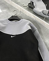 Кофты мужские флисовые унисекс Nike Мужская кофта флисовая спортивная Найк серая, Красивая кофта спорт теплая