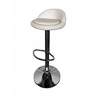 Барний стілець для барної стійки з спинкою круглий на кухню крісло барне високе екошкіра Bonro B-075 білий
