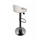 Барний стілець для барної стійки з спинкою круглий на кухню крісло барне високе екошкіра Bonro B-075 білий, фото 8