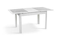 Обеденный стол Микс мебель Дели 115-154 см белый, керамическая плитка