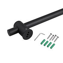 Душова стійка з тримачем універсальна Qtap Lepit 665 мм округла QTLEP82103OB Black Matt, фото 5