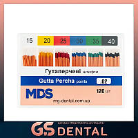 Гуттаперчевые штифты стоматологические MDS кон. 02
