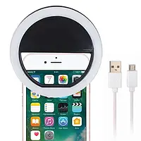 Светодиодная подсветка RK-12 Black (на аккумуляторе) Кольцо для селфи selfie ring light Iphone, Android