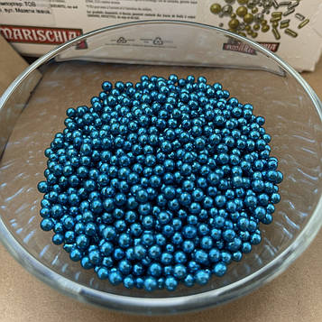 Кульки сині металізовані 5мм (100г)