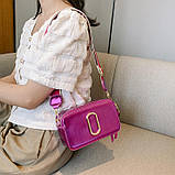 Жіноча сумка 1805 крос-боді малинова, фото 4