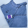 Жіночий класичний джинсовий комбінезон спідниця LDM, фото 5
