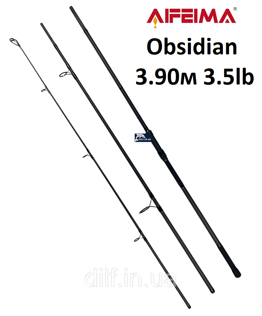 Коропове вудлище Feima Obsidian Carp 3.90м 3.5lb (Carbon IM8, кільце 50мм) штекерне, 3 секції