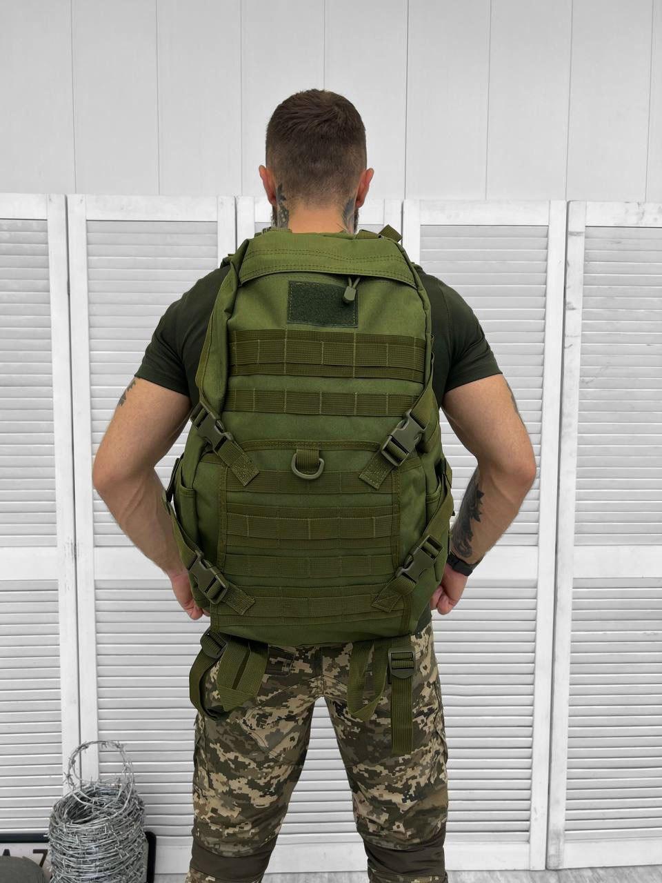 Военный рюкзак 30 л Badger Outdoor Gunny, качественный рюкзак с держателем для шлема 54x35x17 см Олива - фото 3 - id-p2079414857