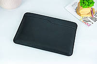 Кожаный чехол для MacBook, модель №26, натуральная кожа, Итальянский краст, цвет Черный
