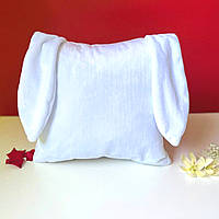 Плюшевая подушка для сублимации с ушками белая