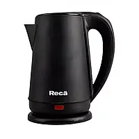 Електрочайник дисковий RECA RKS-293SBB (1500 Вт / 1,8 літра) чорний Обертання на 360°