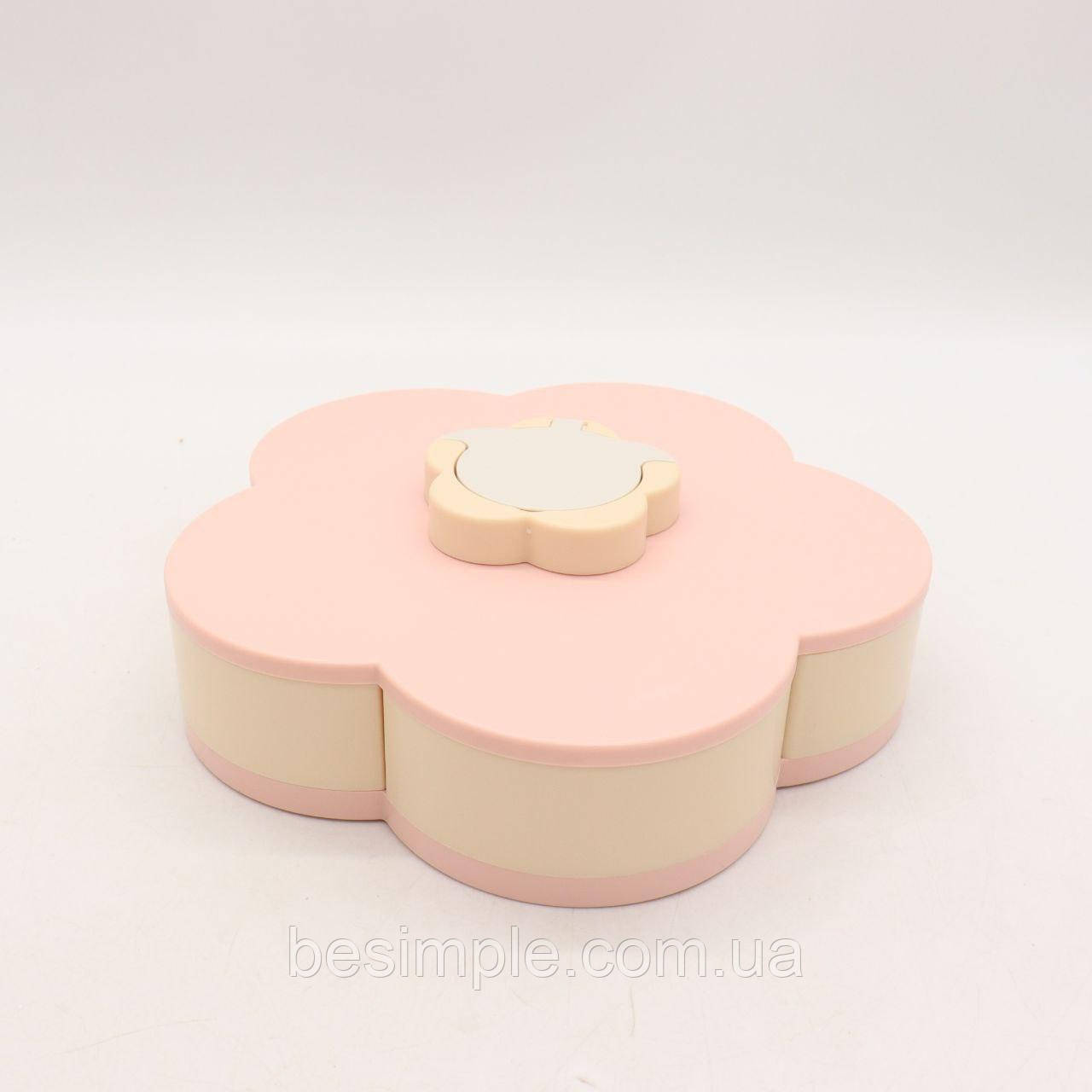 Менажница тарелка для закусок Flower Candy Box, Розовая / Конфетница - фото 3 - id-p1379543013