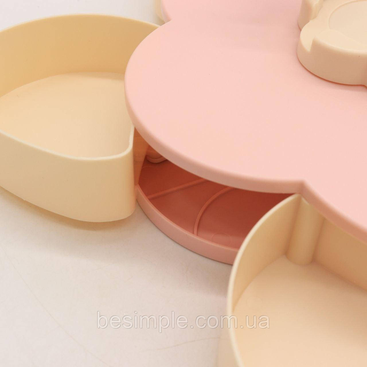 Менажница тарелка для закусок Flower Candy Box, Розовая / Конфетница - фото 7 - id-p1379543013